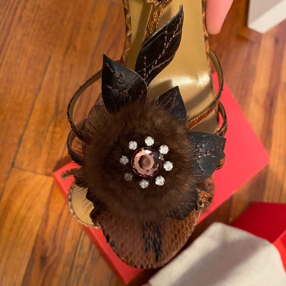 Valentino Garavani Auth 💯Auth python mink sandals - Picture 2 of 7